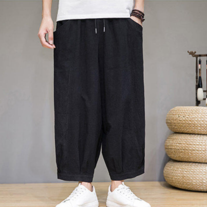 Pantalones capri cortos de algodón con bolsillos para hombre de Buddha Stones - image 28