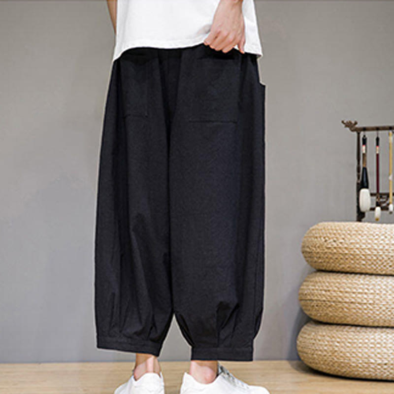 Pantalones capri cortos de algodón con bolsillos para hombre de Buddha Stones - image 22