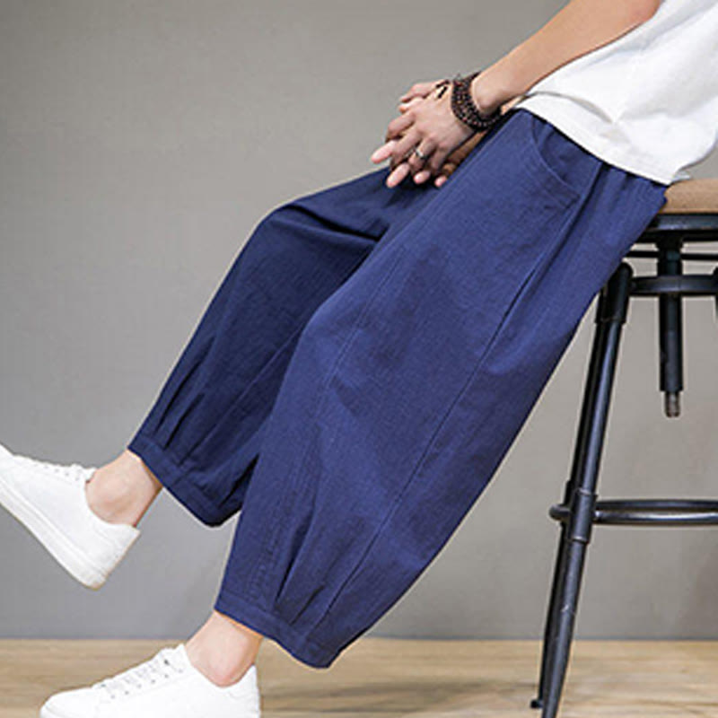 Pantalones capri cortos de algodón con bolsillos para hombre de Buddha Stones - image 37