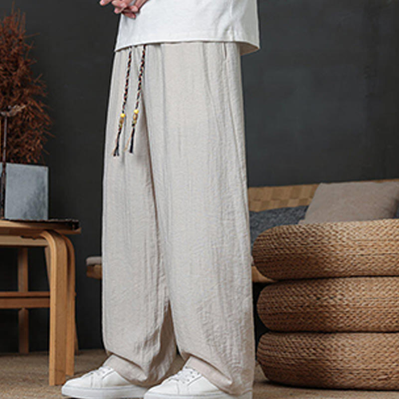Pantalones casuales con diseño de cordón y bolsillos de Buddha Stones para hombre. - image 17