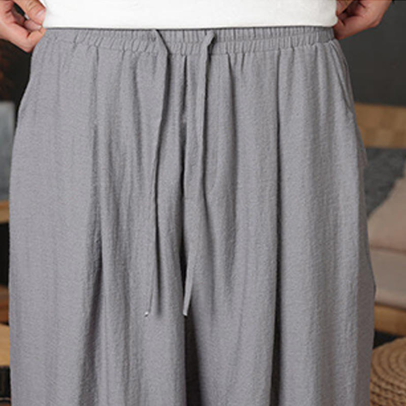 Pantalones casuales con diseño de cordón y bolsillos de Buddha Stones para hombre. - image 29