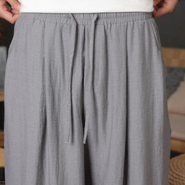 Pantalones casuales con diseño de cordón y bolsillos de Buddha Stones para hombre. - image 29