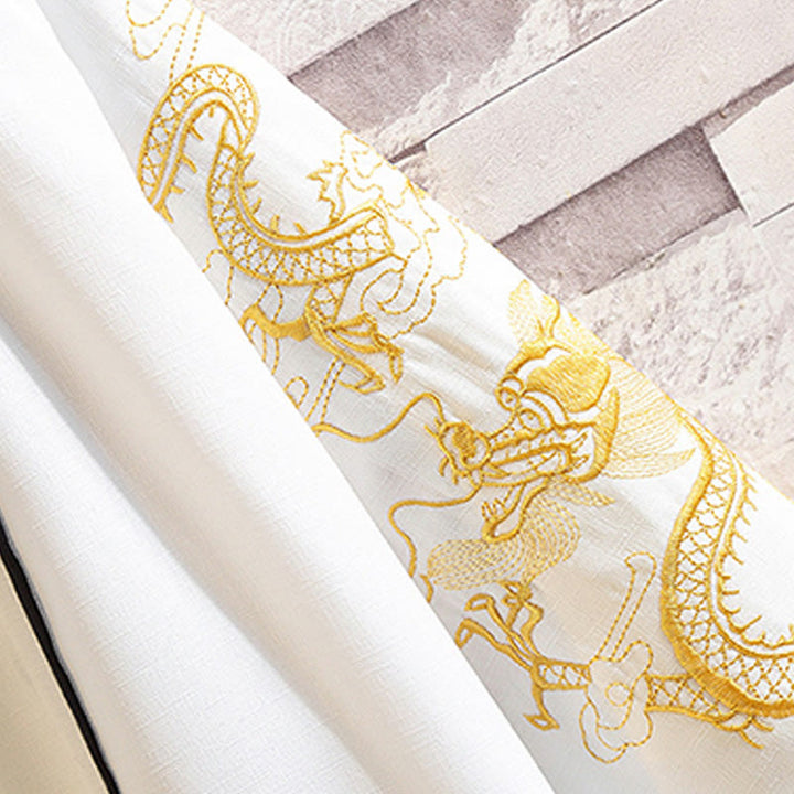 Chaqueta tipo kimono para hombre con bordado de Buddha Stones, dragón, fénix, nubes auspiciosas, olas, hojas y grullas. - image 22