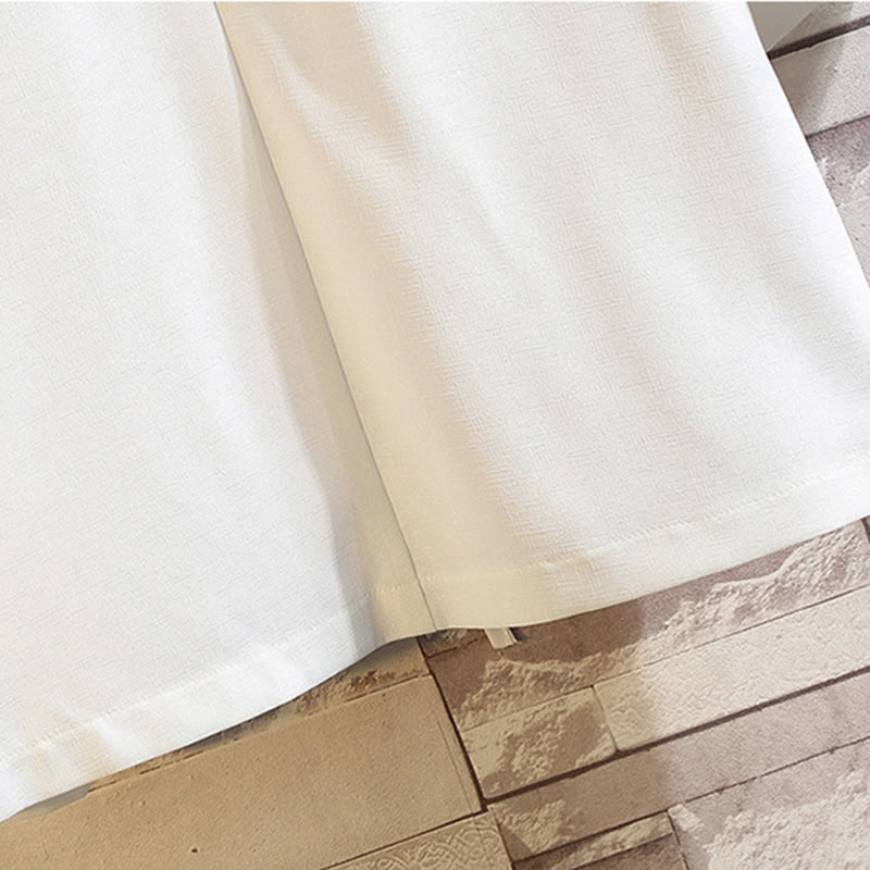 Chaqueta tipo kimono para hombre con bordado de Buddha Stones, dragón, fénix, nubes auspiciosas, olas, hojas y grullas. - image 31