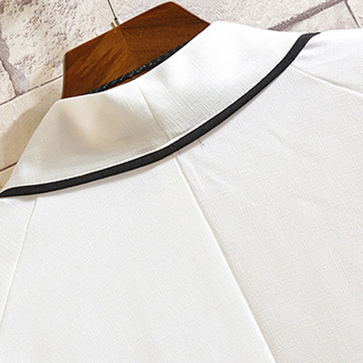 Chaqueta tipo kimono para hombre con bordado de Buddha Stones, dragón, fénix, nubes auspiciosas, olas, hojas y grullas. - image 26