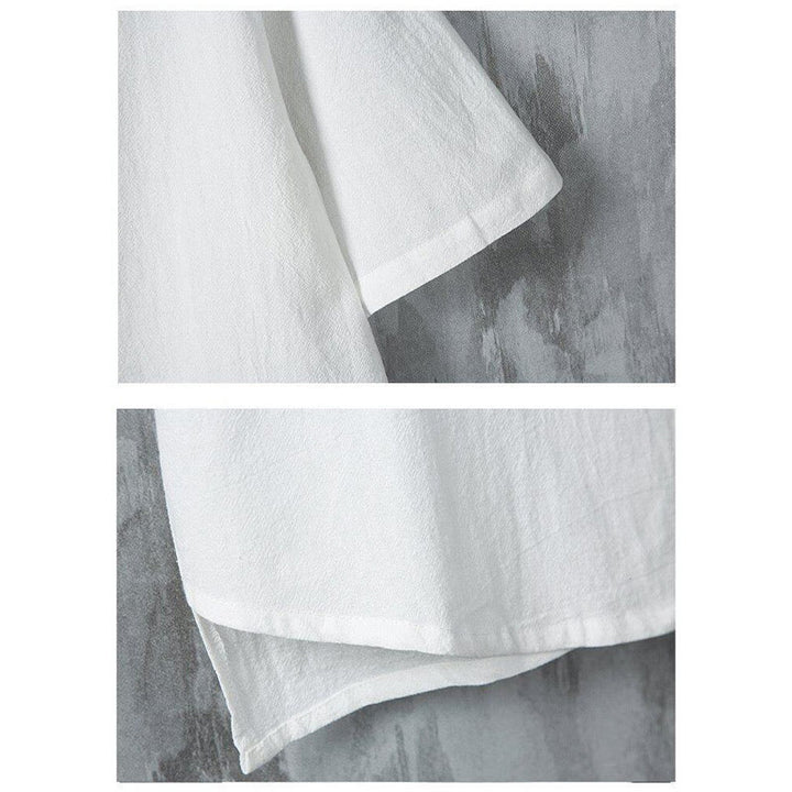 Camisa de algodón de manga corta para hombre, diseño de botones de rana, estilo Tang de verano con Buddha Stones - image 6