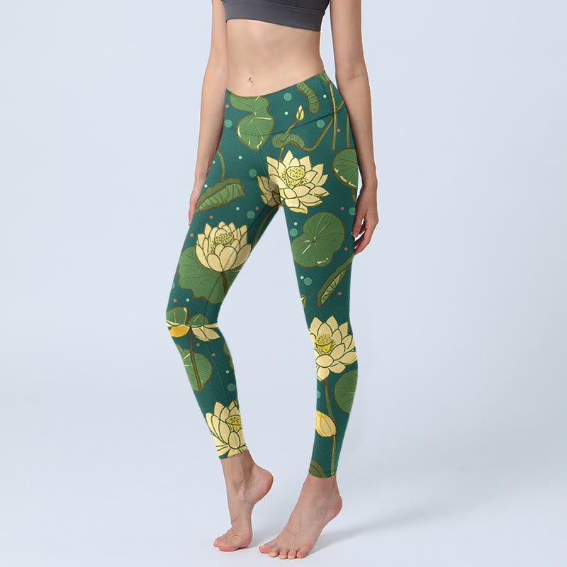 Leggings de yoga para mujer con estampado de Buddha Stones - Verde bosque - US18，UK/AU22，EU50 (4XL) - image 1