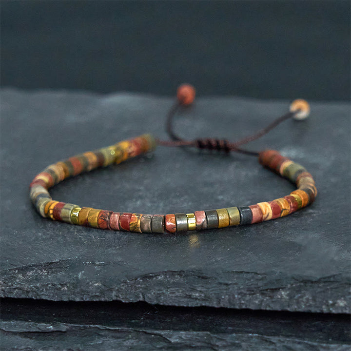 Pulsera de cuentas espaciadoras de rodonita y Buddha Stones para sanar relaciones