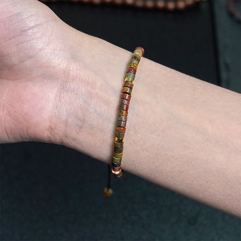 Pulsera de cuentas espaciadoras de rodonita y Buddha Stones para sanar relaciones