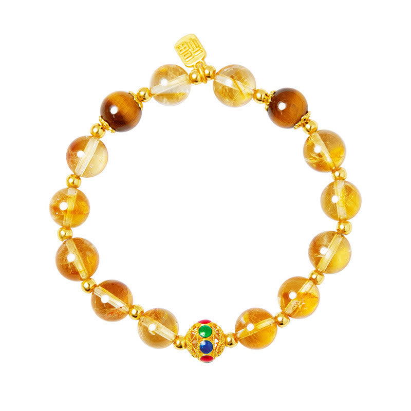 Pulsera de protección con Buddha Stones en plata de ley 925 con carácter Fu, citrino y ojo de tigre - image 12