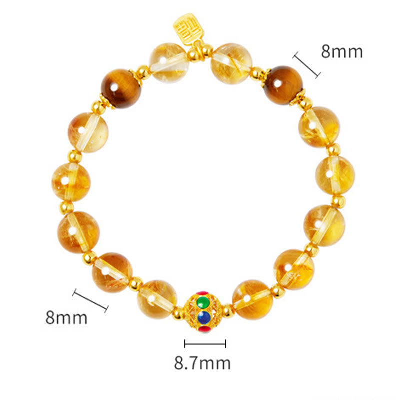 Pulsera de protección con Buddha Stones en plata de ley 925 con carácter Fu, citrino y ojo de tigre - image 13