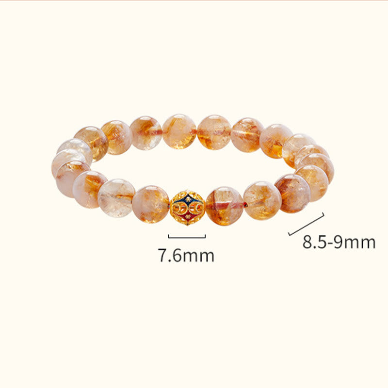 Pulsera protectora de cuentas de citrino natural con forma de flor de Buddha Stones 999 - image 4