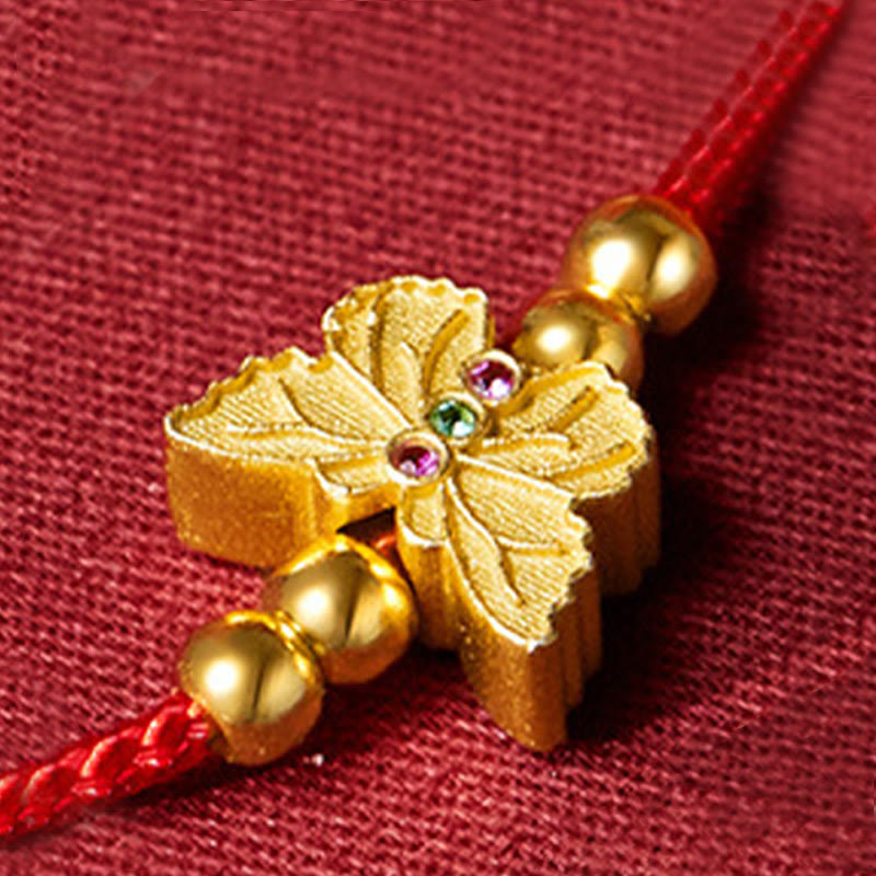 Pulsera de fuerza con hilo rojo y mariposa de plata de ley 999 Buddha Stones