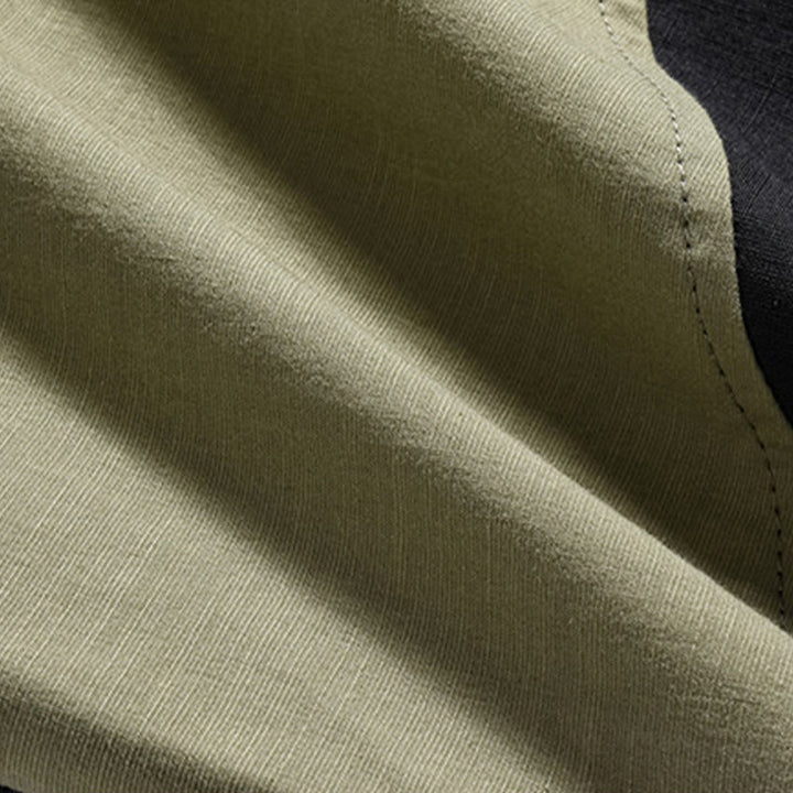 Camisa de lino y algodón de media manga para hombre con diseño de rana china y botones en contraste de colores primaverales y Buddha Stones - image 9