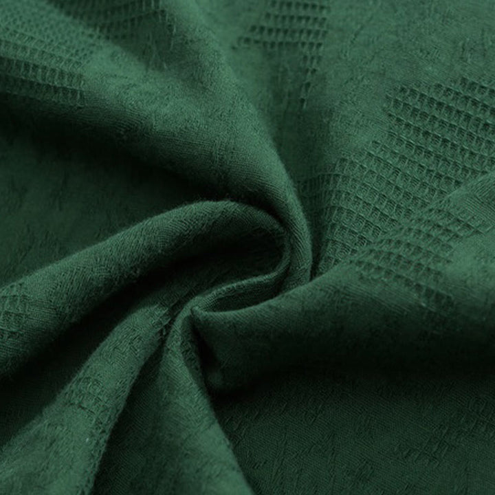 Camisa de lino y algodón de manga corta para hombre, diseño retro de Buddha Stones , de color puro - image 11