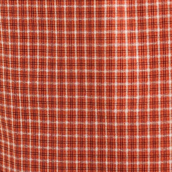 Vestido midi de lino y algodón de manga corta con bolsillos y estampado a cuadros Buddha Stones Commute, diseño sencillo - image 10