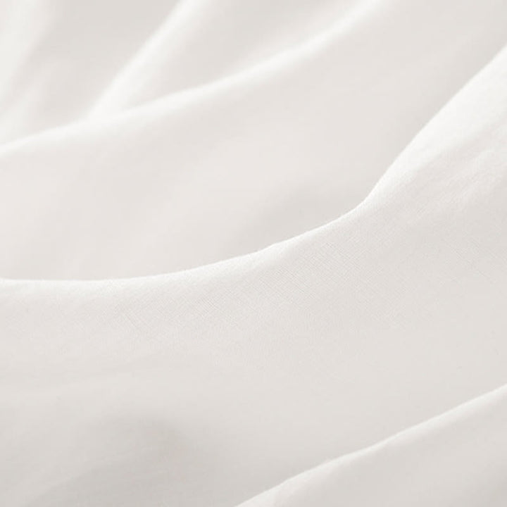 Vestido midi de algodón y lino con volantes, manga corta, bordado Buddha Stones Commute, plisado, botones y cordón ajustable - image 8