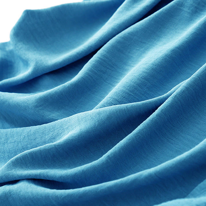 Vestido midi informal de lino y algodón sin mangas con bolsillos, hecho a mano, con cordones y Buddha Stones - image 10