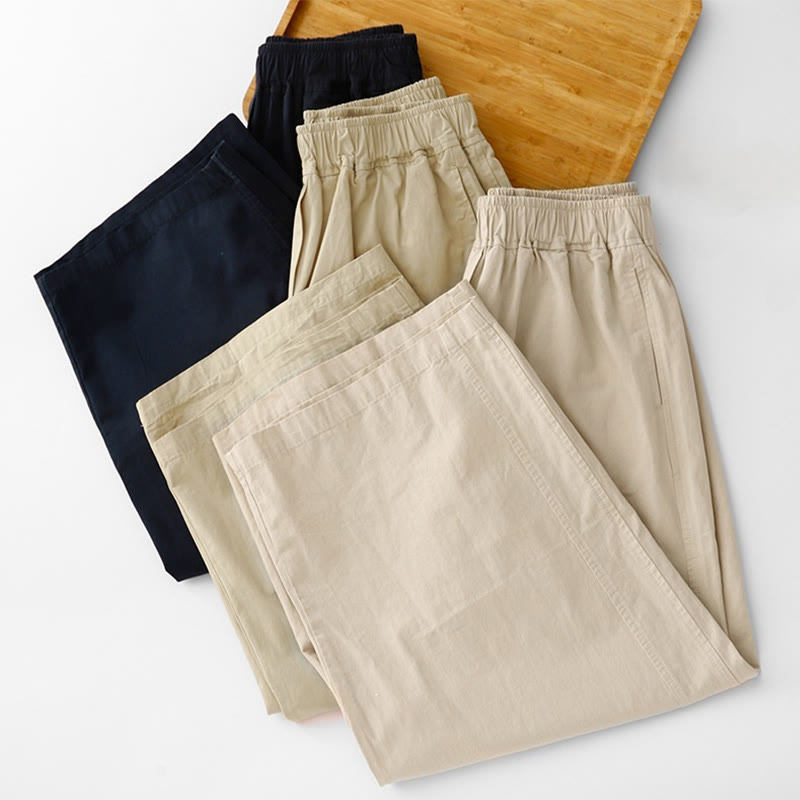 Pantalones de lino y algodón de cintura alta para mujer, de Buddha Stones Spring Commute, con pernera ancha y bolsillos, de color liso - image 25