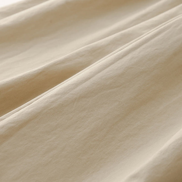 Pantalones de lino y algodón de cintura alta para mujer, de Buddha Stones Spring Commute, con pernera ancha y bolsillos, de color liso - image 20