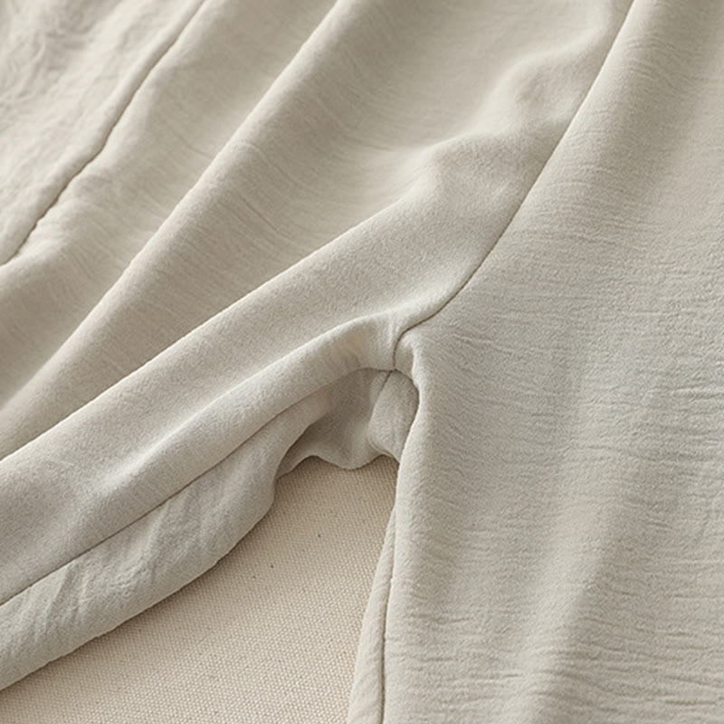 Pantalones casuales Buddha Stones Commute con diseño de botones de rana para mujer, de algodón y lino, de longitud 7-8, con bolsillos - image 7