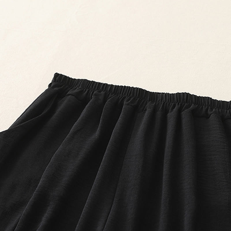 Pantalones casuales Buddha Stones Commute con diseño de botones de rana para mujer, de algodón y lino, de longitud 7-8, con bolsillos - image 10