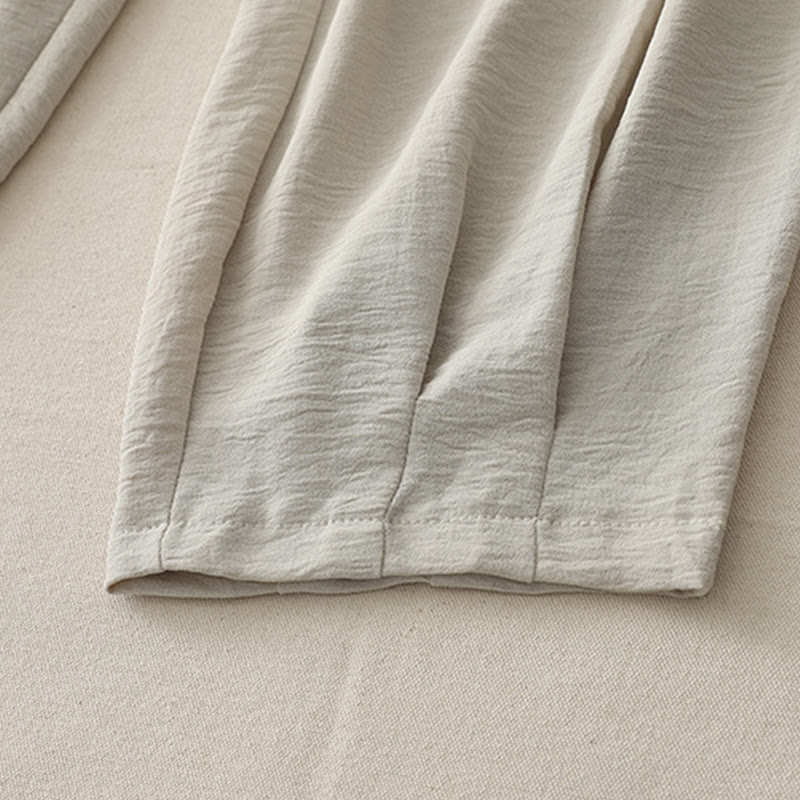 Pantalones casuales Buddha Stones Commute con diseño de botones de rana para mujer, de algodón y lino, de longitud 7-8, con bolsillos - image 8