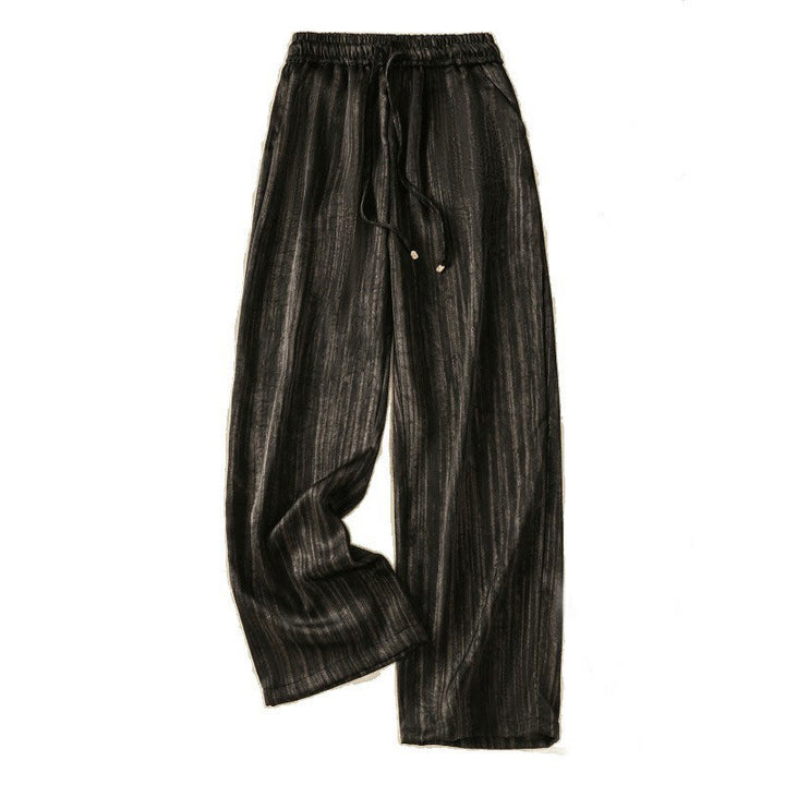 Pantalones casuales con cordón ajustable y bolsillos hasta el tobillo para mujer con estampado artístico de líneas verticales de Buddha Stones - image 17