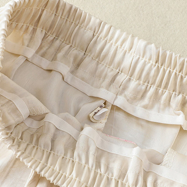 Pantalones casuales con cordón ajustable y bolsillos hasta el tobillo para mujer con estampado artístico de líneas verticales de Buddha Stones - image 6