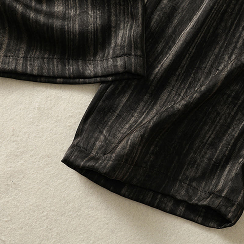 Pantalones casuales con cordón ajustable y bolsillos hasta el tobillo para mujer con estampado artístico de líneas verticales de Buddha Stones - image 15