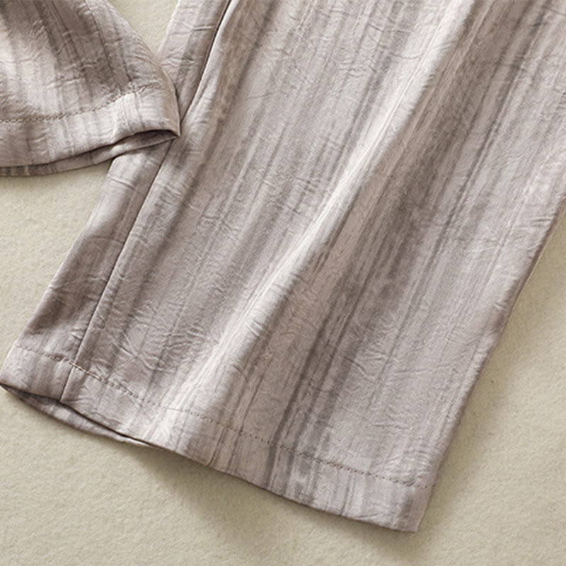 Pantalones casuales con cordón ajustable y bolsillos hasta el tobillo para mujer con estampado artístico de líneas verticales de Buddha Stones - image 22