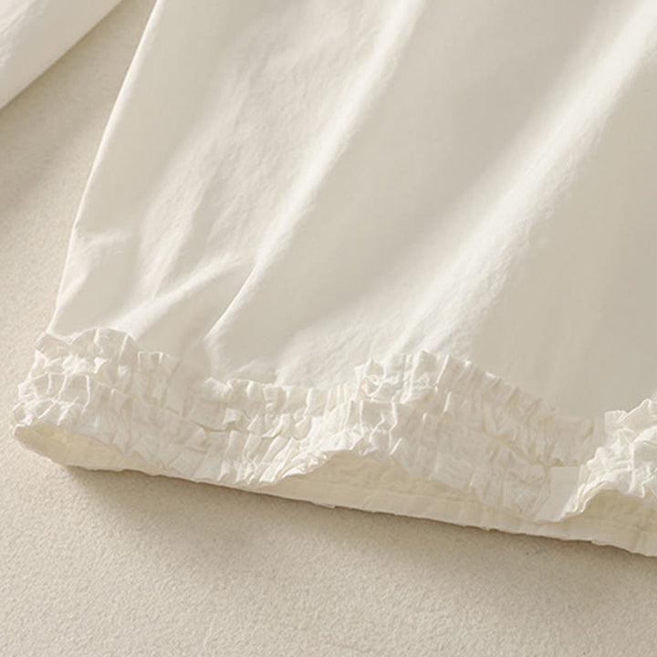 Pantalones de algodón para mujer con diseño de patchwork, dobladillo con volantes y bolsillos, hasta el tobillo y cordón Buddha Stones . - image 11