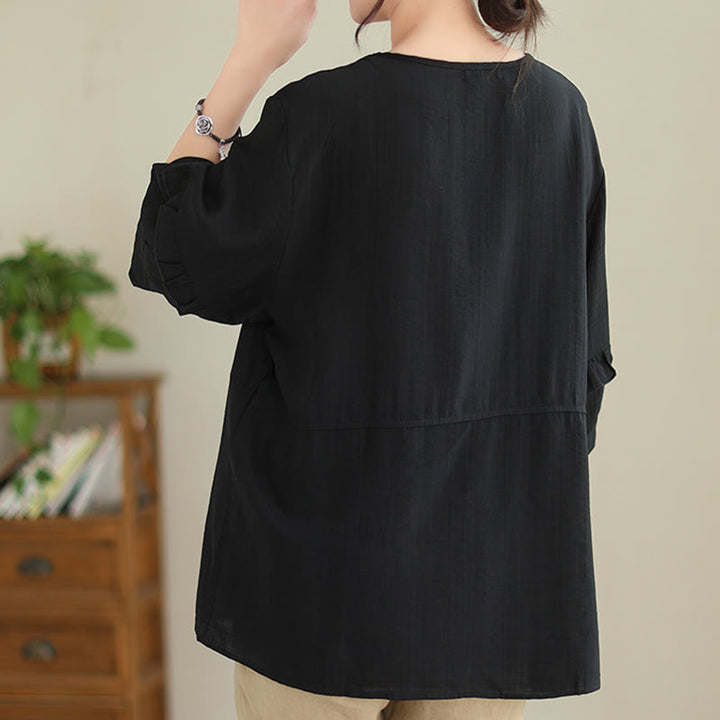 Camiseta informal de verano con cuello redondo y manga corta de poliéster para mujer con estampado de Buddha Stones - image 19