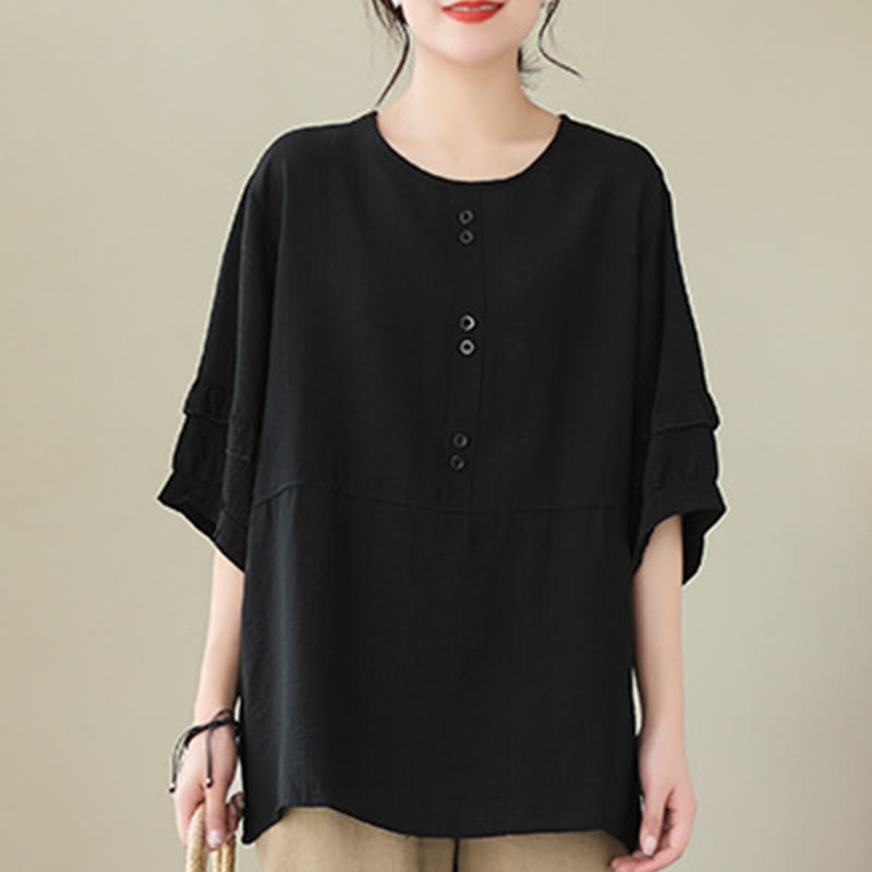 Camiseta informal de verano con cuello redondo y manga corta de poliéster para mujer con estampado de Buddha Stones - image 17