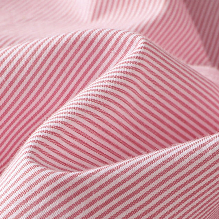 Camisa de algodón de manga corta para mujer con diseño de rayas y cuello redondo de Buddha Stones - image 10