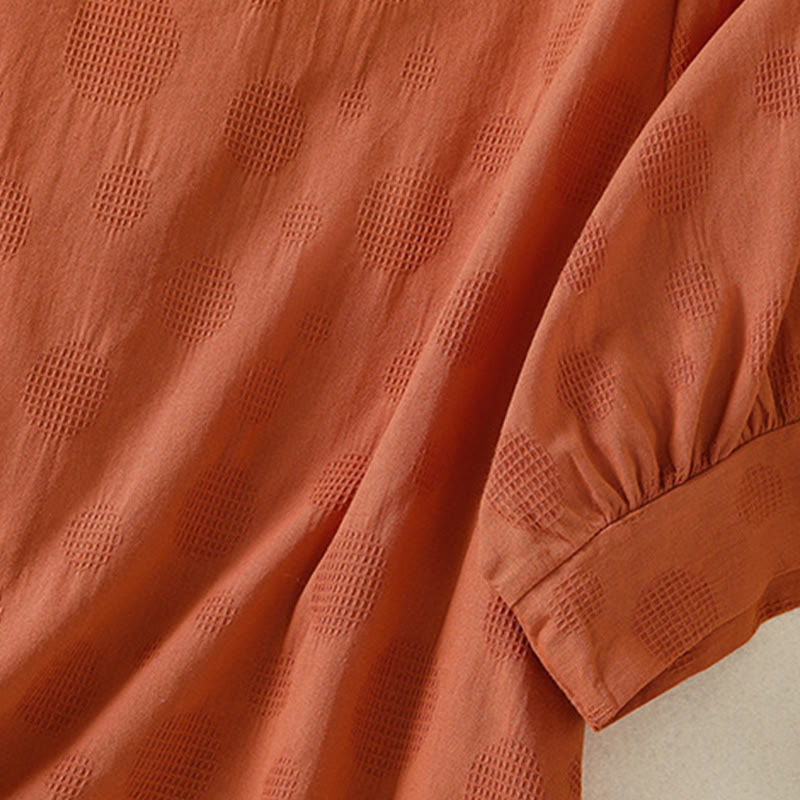 Camisa holgada de algodón de manga corta para mujer con cuello redondo y diseño de Buddha Stones - image 11