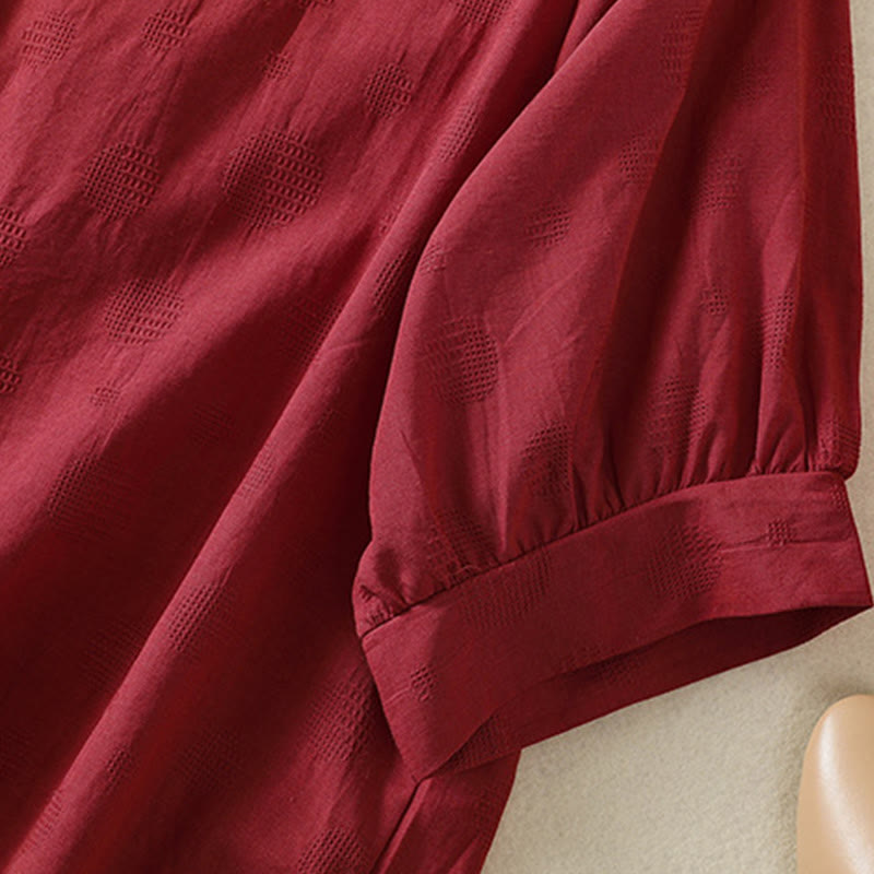 Camisa holgada de algodón de manga corta para mujer con cuello redondo y diseño de Buddha Stones - image 16