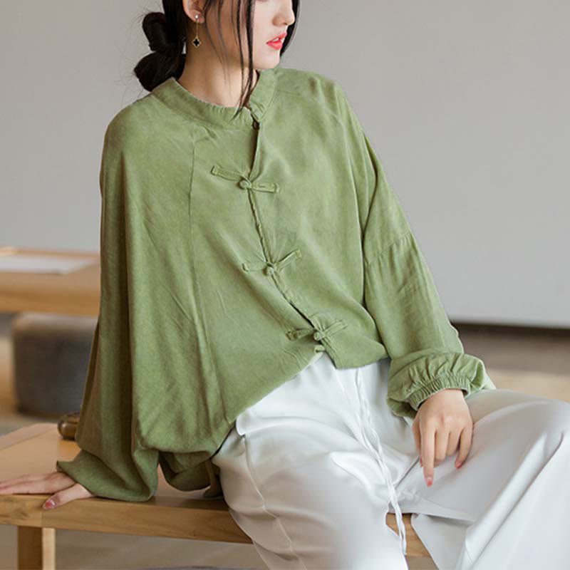 Camisa de manga larga con botones de rana y Buddha Stones, Top de meditación Zen Tai Chi, chaqueta de ropa Hanfu - image 16