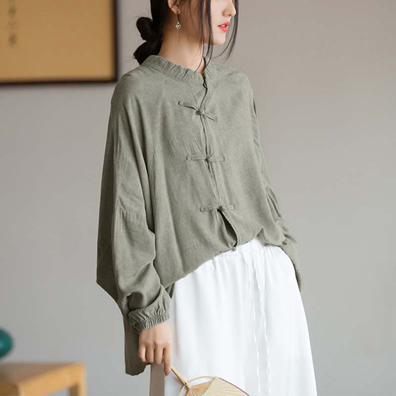 Camisa de manga larga con botones de rana y Buddha Stones, Top de meditación Zen Tai Chi, chaqueta de ropa Hanfu - image 18