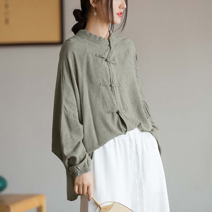 Camisa de manga larga con botones de rana y Buddha Stones, Top de meditación Zen Tai Chi, chaqueta de ropa Hanfu - image 18