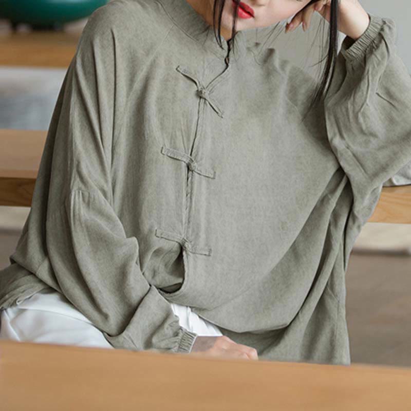 Camisa de manga larga con botones de rana y Buddha Stones, Top de meditación Zen Tai Chi, chaqueta de ropa Hanfu - image 20