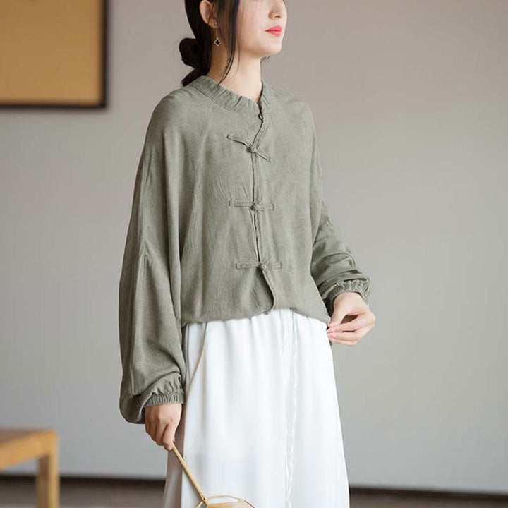 Camisa de manga larga con botones de rana y Buddha Stones, Top de meditación Zen Tai Chi, chaqueta de ropa Hanfu - image 22