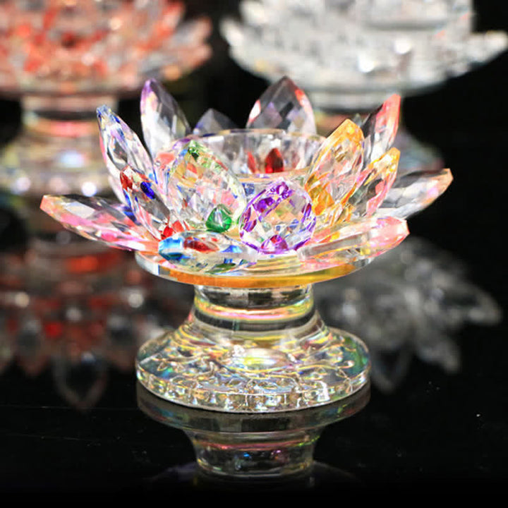 Candelabro de cristal con flor de loto, decoración para el hogar y la Oficina