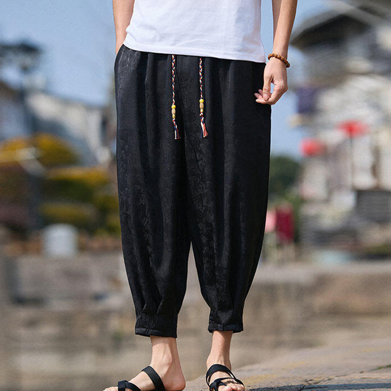 Pantalones con cordón ajustable y bolsillos para hombre, diseño de personajes de verano con Buddha Stones, bordados, talla 7-8 - image 1