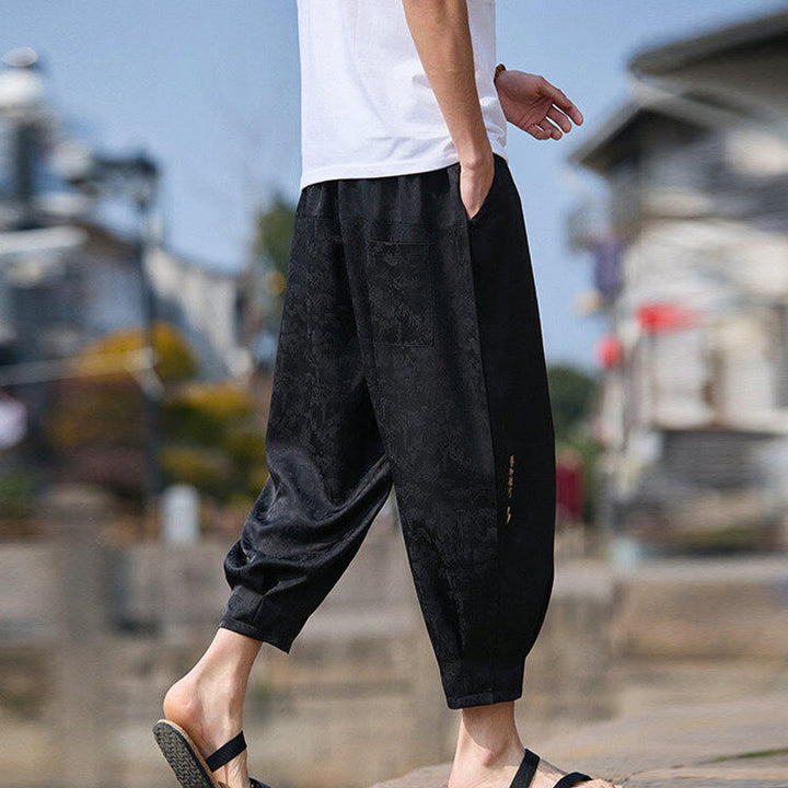 Pantalones con cordón ajustable y bolsillos para hombre, diseño de personajes de verano con Buddha Stones, bordados, talla 7-8 - image 2