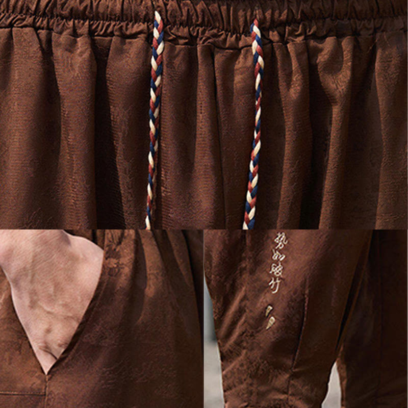 Pantalones con cordón ajustable y bolsillos para hombre, diseño de personajes de verano con Buddha Stones, bordados, talla 7-8 - image 15