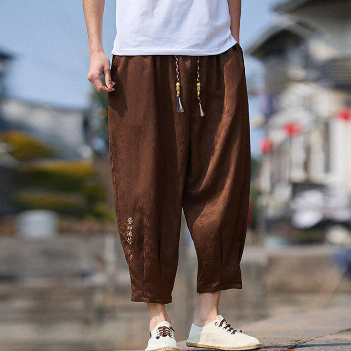 Pantalones con cordón ajustable y bolsillos para hombre, diseño de personajes de verano con Buddha Stones, bordados, talla 7-8 - image 13