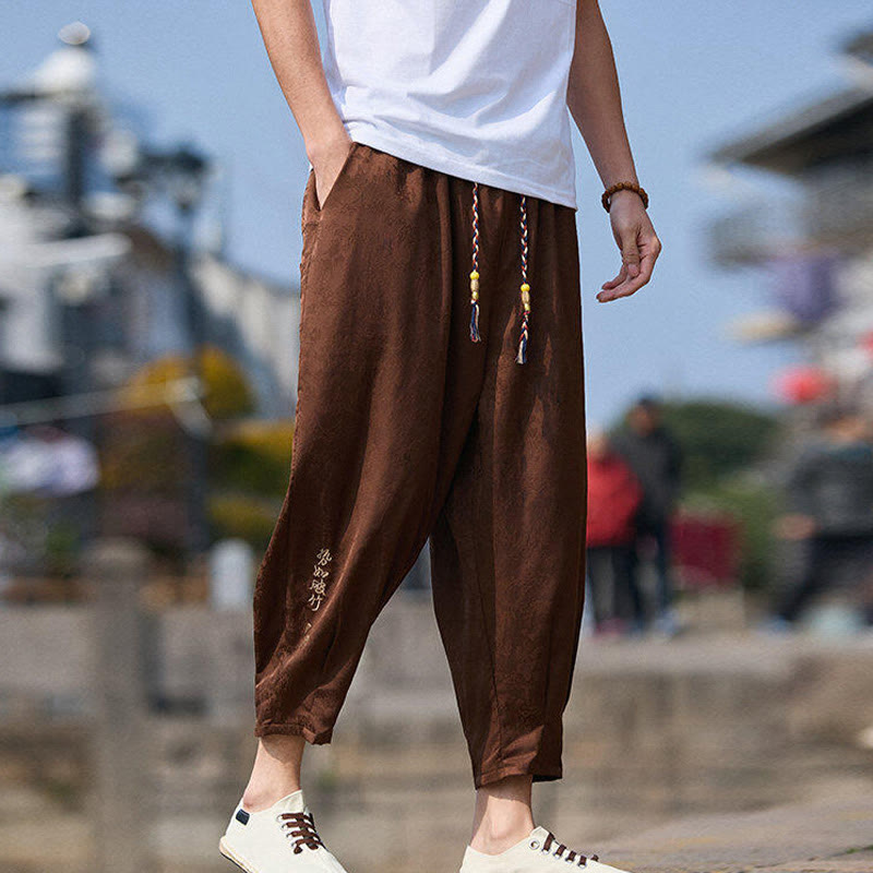 Pantalones con cordón ajustable y bolsillos para hombre, diseño de personajes de verano con Buddha Stones, bordados, talla 7-8 - image 12