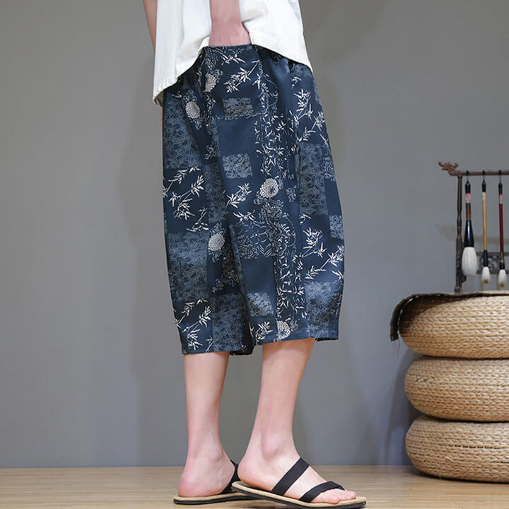 Pantalones capri de algodón y lino para hombre con bolsillos, diseño de Buddha Stones - image 4