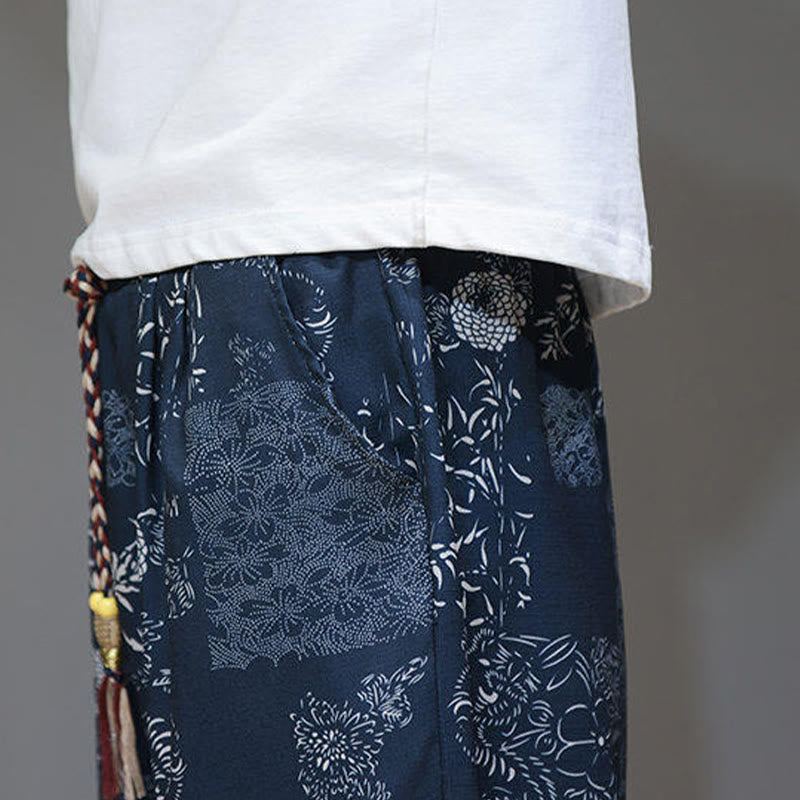 Pantalones capri de algodón y lino para hombre con bolsillos, diseño de Buddha Stones - image 10